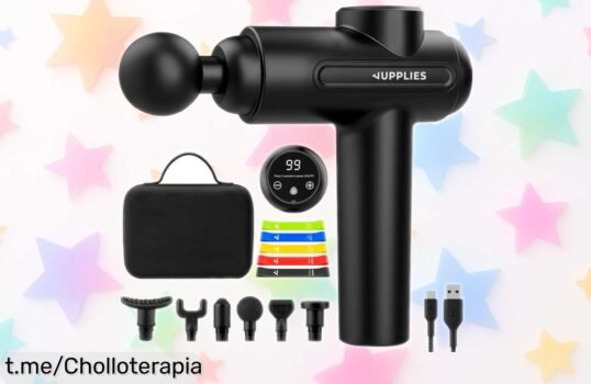 Masajeador muscular RELAXTY con 30 niveles y 6 cabezales, ahora a un precio de ganga que no puedes dejar pasar; ¡tu momento de relajación te espera!