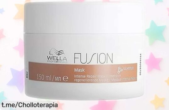 Mascarilla reparadora Wella Professionals Fusion que transforma tu pelo seco y dañado en uno brillante. Ofertón único, ¡a este precio corre que vuelan!