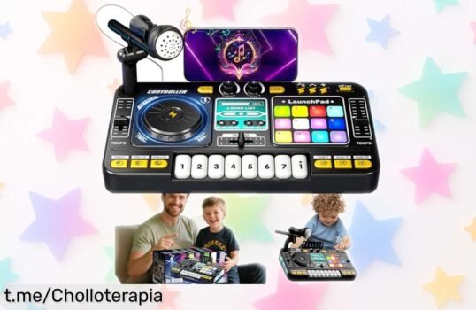 Mesa DJ para niños con bluetooth y luces: un ofertón que anima a los peques a pinchar mientras disfrutan. ¡Corre antes de que se agote esta diversión12!