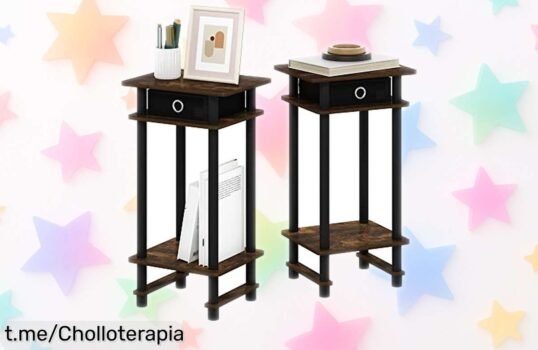 Mesa auxiliar Furinno TurnNTube en pack de 2, aprovecha el precio de escándalo y dale un toque increíble a tu hogar ¡No te la pierdas!