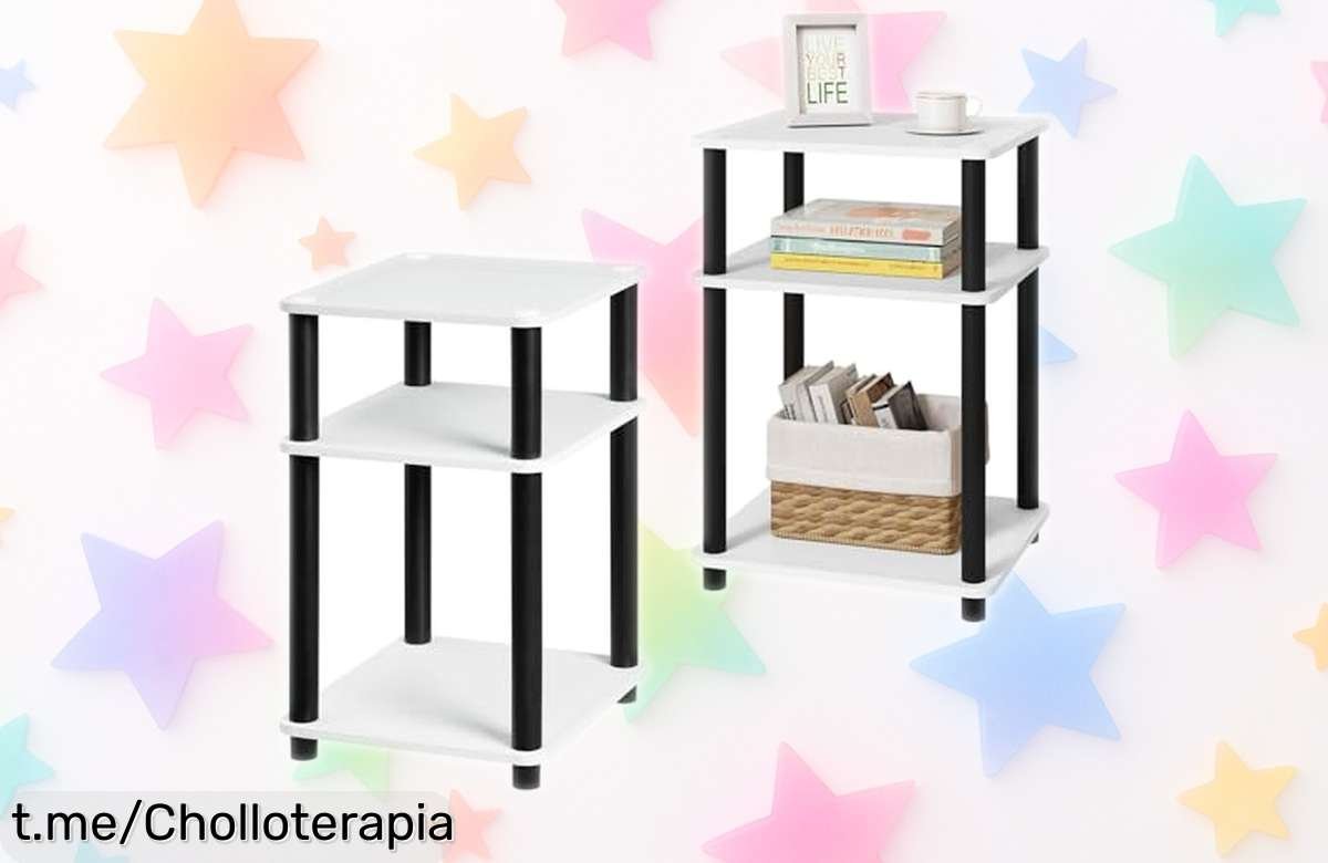 Mesa auxiliar con 3 estantes para exprimir tu espacio: ¡un chollazo que vuela y no se repite! Aprovéchala antes de que se escape y dale un toque práctico a tu hogar.