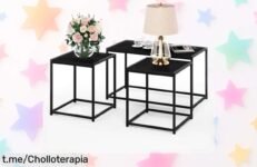 Mesa baja y dos auxiliares Furinno Camnus en oferta increíble, dale un aire moderno a tu salón con esta oportunidad que no se repite jamás. ¡No esperes más para hacerla tuya!