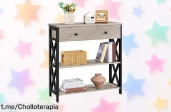 Mesa de consola recibidor de 3 niveles Yaheetech, un ofertón increíble a precio tirado, ¡perfecta para darle estilo a tu entrada y hacerlo más acogedor!