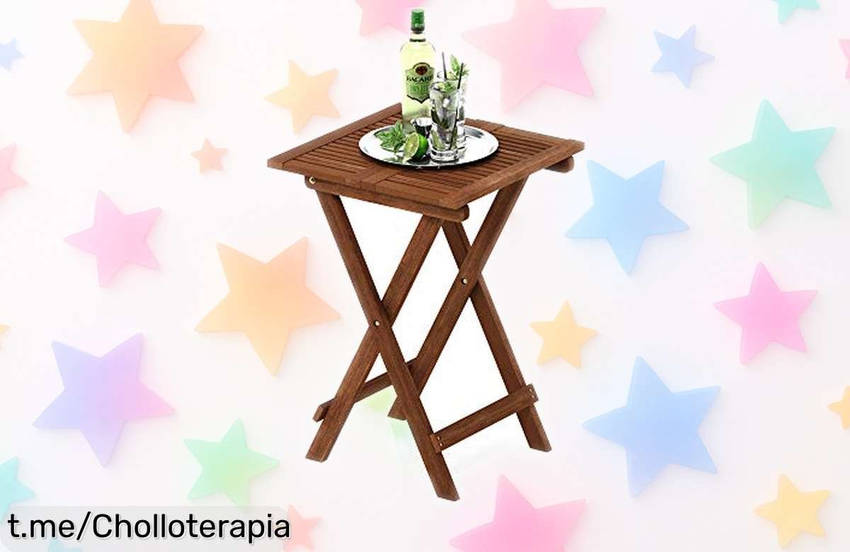 Mesa de patio Furinno natural, lista para usar y resistente: ¡la oportunidad perfecta para disfrutar al aire libre con un precio loco que no podrás dejar escapar!