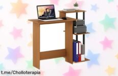 Mesa escritorio compacta Furinno: diseñando un espacio genial a precio loco, ideal para tu portátil. Date prisa y crea el rincón perfecto que siempre soñaste. ¡No dejes escapar esta oportunidad!
