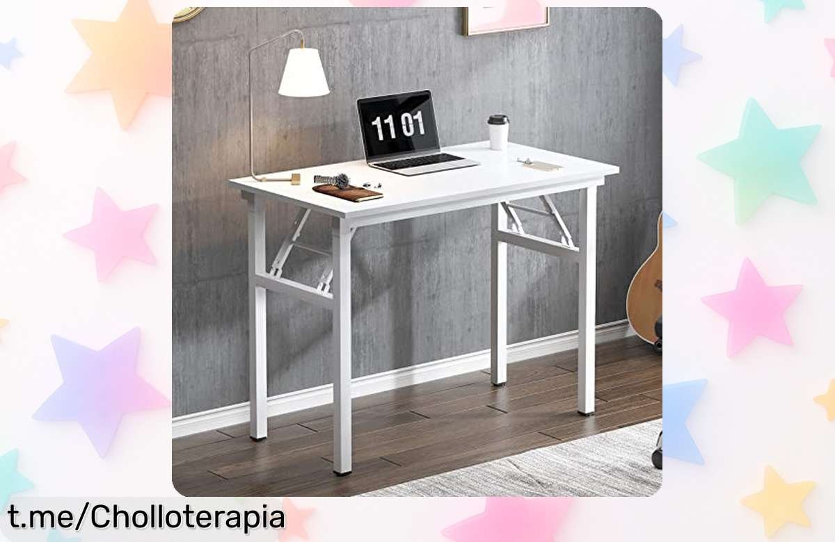 Mesa plegable compacta SogesHome: Espacio y resistencia en un solo clic, ¡no dejes pasar este super chollo para estudiar o trabajar cómodo!