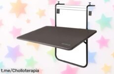 Mesa plegable para barandilla o terraza, ajustable y resistente: ¡ofertón rebajado que no puedes dejar escapar para disfrutar al aire libre!