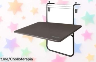 Mesa plegable para barandilla o terraza, ajustable y resistente: ¡ofertón rebajado que no puedes dejar escapar para disfrutar al aire libre!