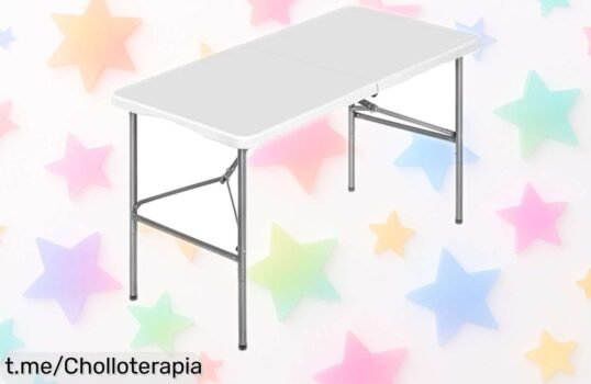 Mesa plegable portátil ideal para camping y jardín con un precio tiradísimo, unidades volando a la velocidad de la luz, ¡hazte ya con la tuya antes de que se esfumen!