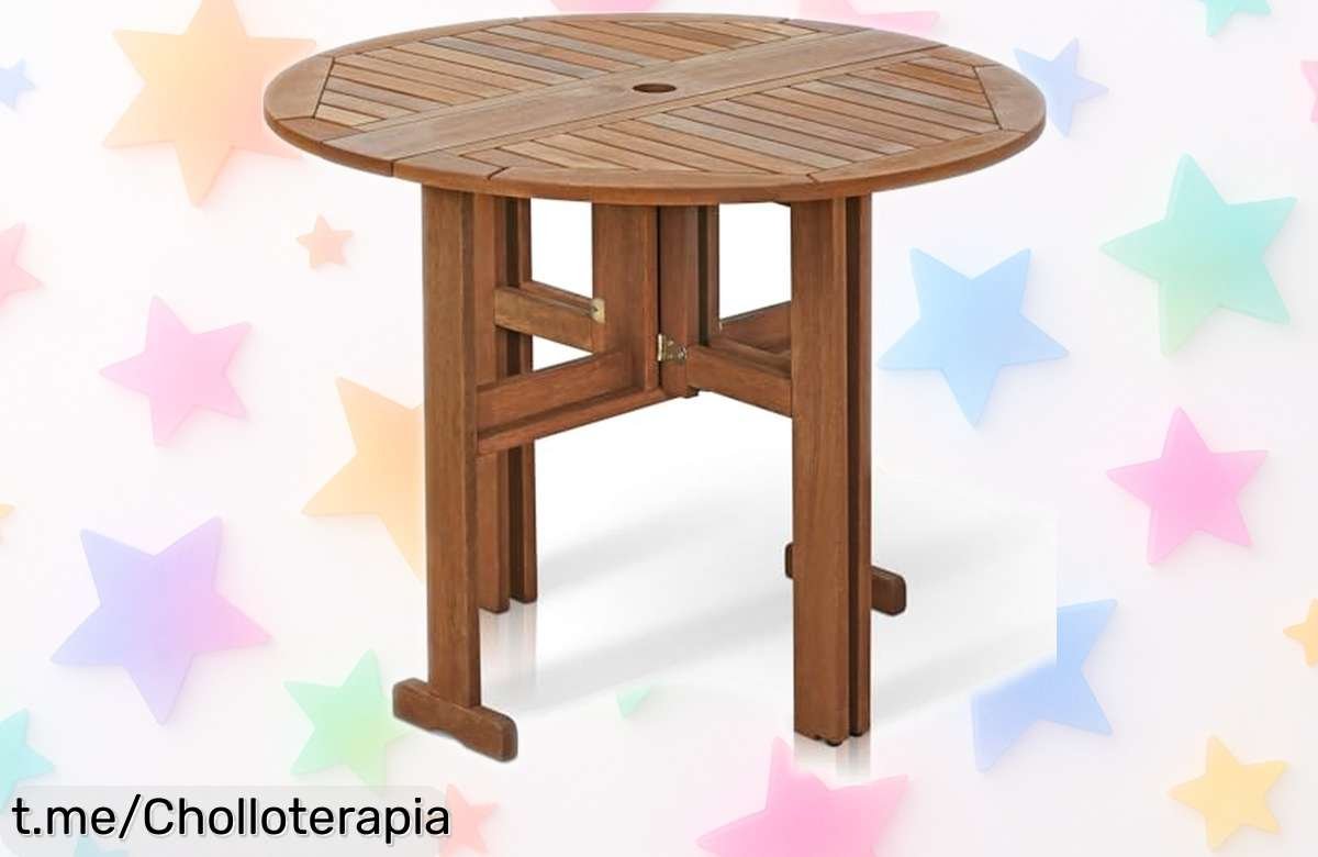 Mesa redonda para patio Furinno Tioman de madera dura, la oportunidad que esperabas: ¡rebajón increíble y fácil de montar! No te quedes sin ella, porque a este precio vuela.