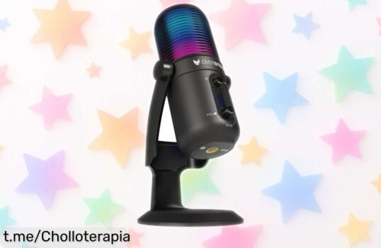 Micrófono USB Oversteel Elinvar iluminado en RGB, sonido pro para gaming y streams: ¡ofertón que vuela, no dejes pasar esta oportunidad única!