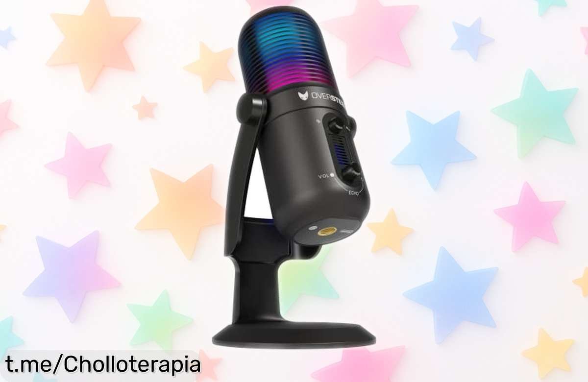 Micrófono USB Oversteel Elinvar iluminado en RGB, sonido pro para gaming y streams: ¡ofertón que vuela, no dejes pasar esta oportunidad única!