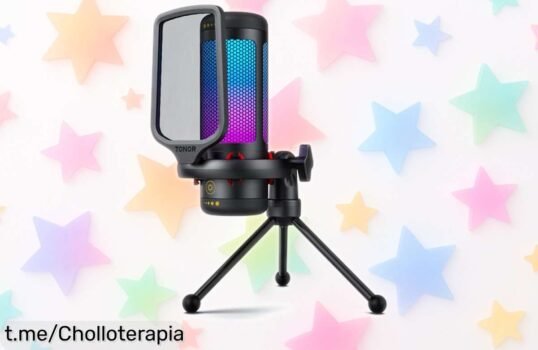 Micrófono USB para gaming TONOR TC310 con luces RGB personalizables, un equipazo a precio de ganga que eleva tu streaming y partidas al máximo ¡No te lo pierdas!