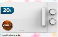 Microondas compacto Cecotec Proclean 3120 con grill halógeno: ¡cocina rápido y crujiente a un precio que no podrás creer! No dejes pasar este ofertón único.