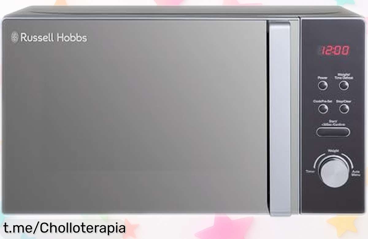 Microondas compacto Russell Hobbs RHM2076S, un chollo que vuela: 20 litros de pura potencia y diseño moderno a precio escandaloso, ¡no te lo puedes perder!