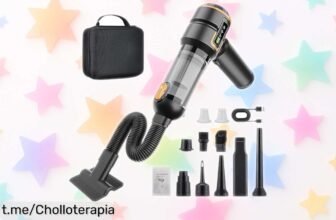 Mini aspirador de mano sin cable con succión brutal y batería duradera, super chollo para dejar tu coche impecable en un pispás, ¡no te lo pierdas!