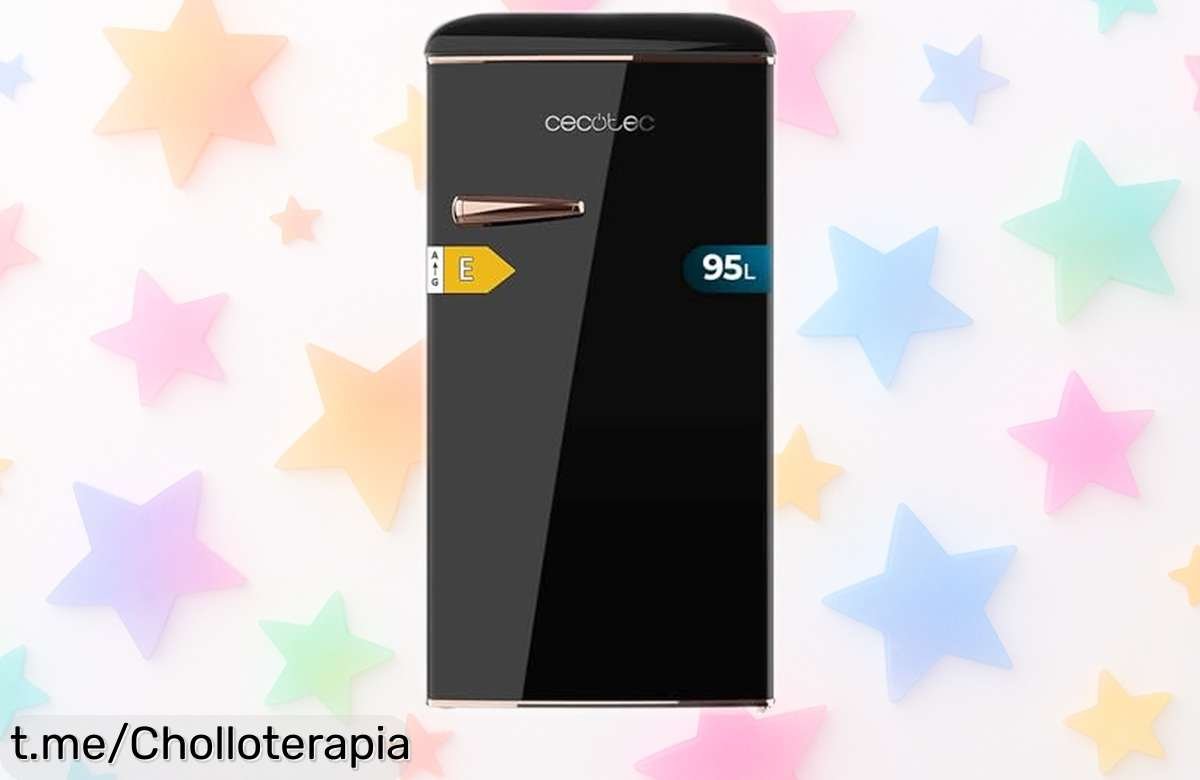 Mini nevera retro Cecotec con estilo y tirador gold rose, ¡super chollo! Aprovecha la caída de precio y disfrútala en casa antes que se acaben.
