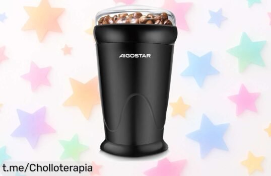 Molinillo eléctrico de café AIGOSTAR para casa: descubre el chollo del día con hojas de acero inoxidable y limpieza fácil, ¡no te quedes sin tu taza perfecta!