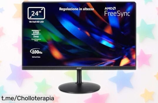 Monitor Full HD Acer CBA242YHbirf para gaming y pelis, con respuesta de 1 ms ¡Prepárate para disfrutarlo a un precio que vuela! Al final, la diversión no espera.