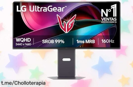 Monitor gaming ultrapanorámico de 34” con pantalla super nítida, oferta brutal que se va volando… ¡No te quedes sin el tuyo y vive la emoción del juego ya!