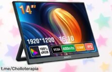 Monitor portátil de 14” para juegos PS4/5 y Switch, ¡ofertón a precio de risa! Juega donde quieras sin líos ni rollos, no te lo pierdas o te arrepentirás.