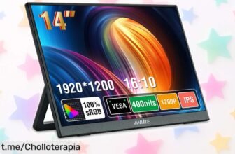 Monitor portátil de 14” para juegos PS4/5 y Switch, ¡ofertón a precio de risa! Juega donde quieras sin líos ni rollos, no te lo pierdas o te arrepentirás.
