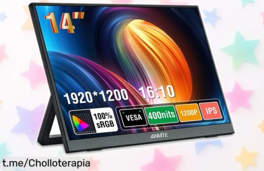 Monitor portátil de 14” para juegos PS4/5 y Switch, ¡ofertón a precio de risa! Juega donde quieras sin líos ni rollos, no te lo pierdas o te arrepentirás.