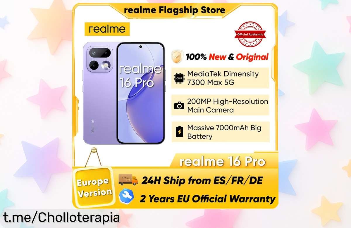 Móvil realme 16 Pro 5G con pantalla de 144Hz y cámara de 200MP a precio loca, no puedes dejar escapar esta oferta ¡hazte con él antes que se agote!