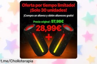 Obtén 2 altavoces Bluetooth Oraolo 5.4 con sonido potente y luces RGB que bailan al ritmo, ¡es un chollo de locura! Corre antes de que vuela la oferta impresionante.