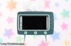 Organizador de escritorio retro con soporte para móvil y dispensador, ¡super chollo que tendrás todo a mano! Las pocas unidades no durarán, aprovecha esta oferta regaladísima ya mismo.