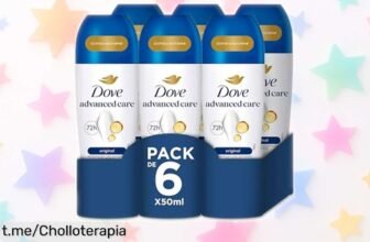 Pack 6 desodorantes rollon Dove Advanced Care a precio loco, cuida tu piel con aceite natural y disfruta de protección 48h. ¡No te quedes sin este chollo que vuela!