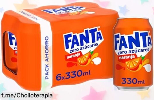 Pack 6 latas de refresco Fanta Naranja Zero Azúcar a precio loco que endulza tus días sin culpa, ¡no te quedes sin el tuyo antes de que vuelen!