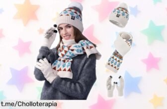 Pack completo de gorro, bufanda y guantes con forro polar que abriga y toca pantallas a un precio loco; no te quedes sin el tuyo, ¡la temporada espera por ti!