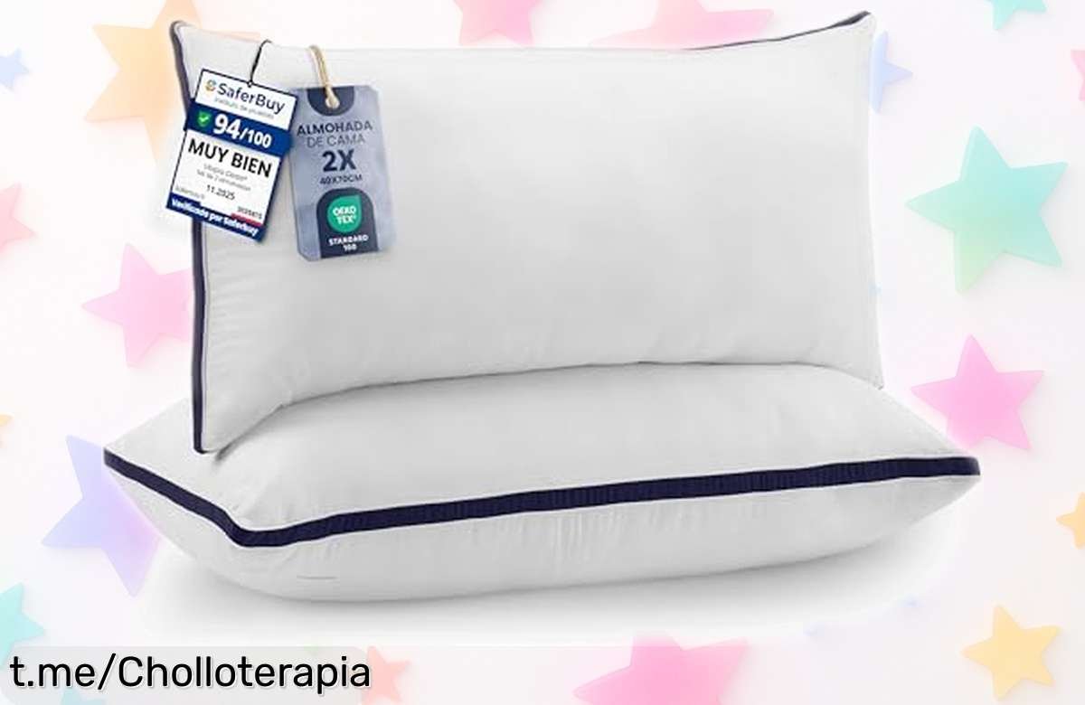 Pack de 2 almohadas Utopia Bedding con relleno 3D, suavidad y firmeza garantizadas a un precio loco que volará. No te quedes sin el tuyo, sueña mejor cada noche.