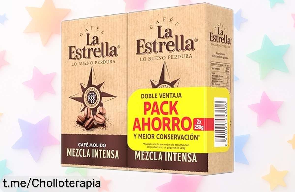 Pack de 2 cafés La Estrella mezcla intensa a precio loco que despierta tus sentidos; aprovecha esta oferta rápida y disfruta cada sorbo antes de que se agote ¡No pierdas la ocasión!