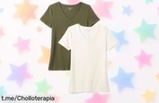 Pack de 2 camisetas básicas Amazon Essentials, ¡ofertón irrepetible y suave al tacto! Apresúrate, a este precio vuelan antes que se agoten.