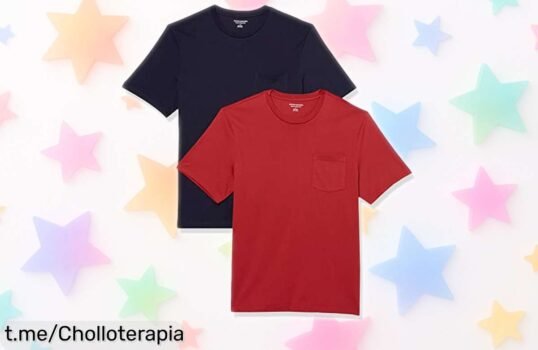 Pack de 2 camisetas básicas Amazon Essentials para hombre a precio loco, renueva tu estilo diario con calidad y comodidad. ¡No te quedes sin ellas, que vuelan!