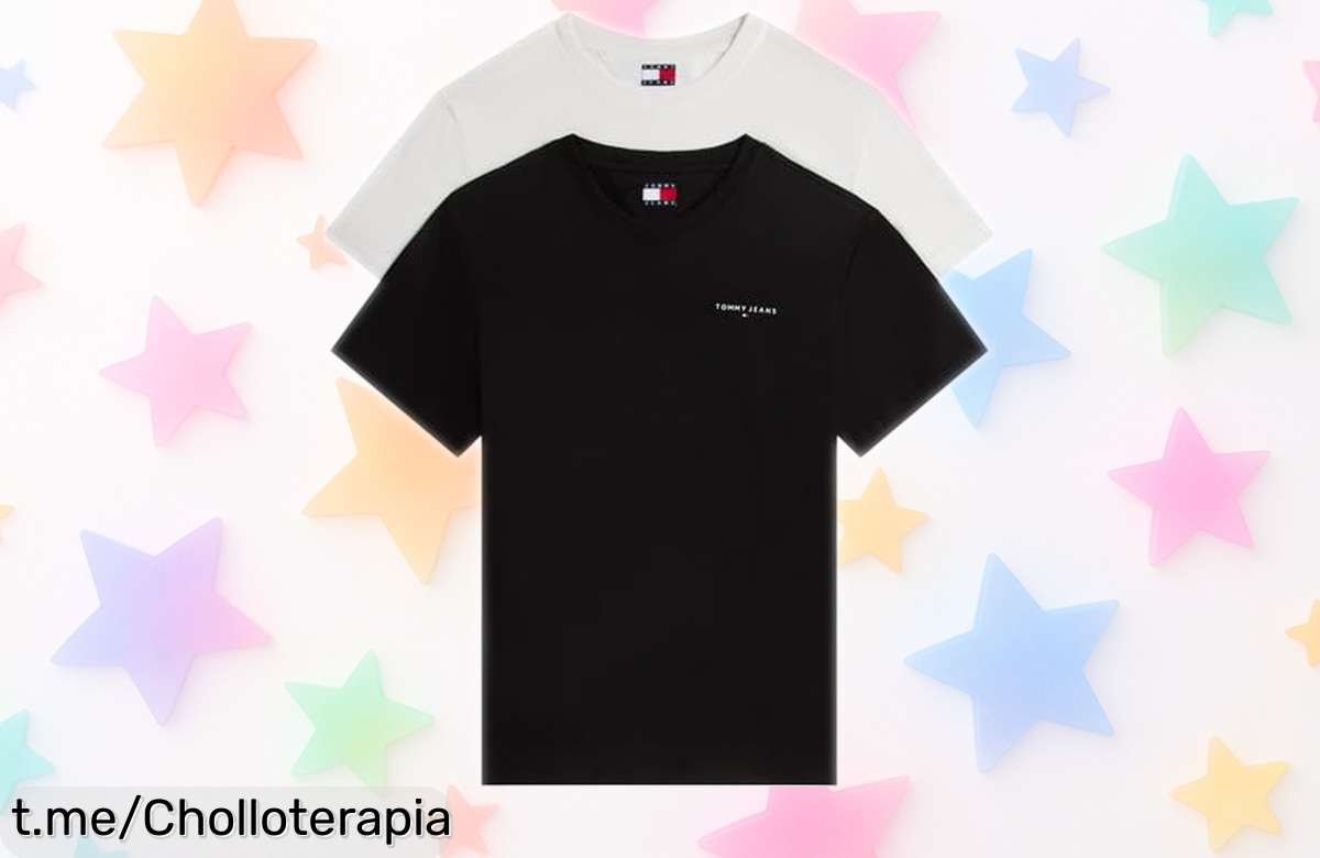 Pack de 2 camisetas slim Tommy Jeans a precio de escándalo: renueva tu armario al instante y deslumbra en cualquier plan. ¡No te quedes sin ellas!