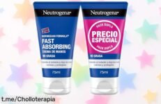 Pack de 2 cremas Neutrogena para manos secas que hidratan al instante sin engrasar, ¡ofertón irrepetible! No te quedes sin el cuidado que mereces.