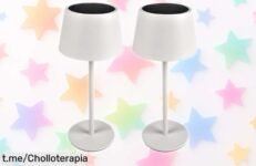 Pack de 2 lámparas solares LED greenandco, regulables y recargables, precio loco que no podrás dejar pasar; ilumina tu vida, ¡aprovéchalo ya antes de que se agoten!