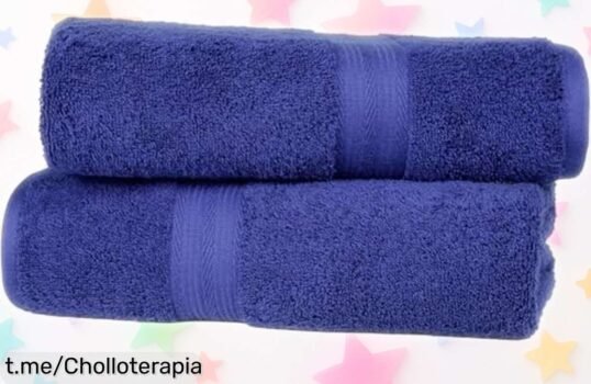 Pack de 2 toallas de baño Amazon Basics muy absorbentes y coloridas, rebajadas a un precio loco; ¡renueva tu baño antes que se agoten!