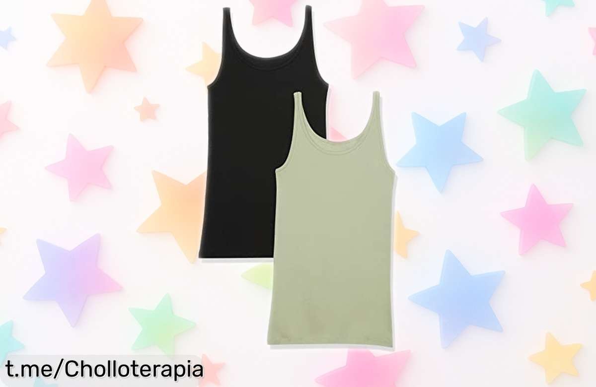 Pack de 2 tops ajustados Amazon Essentials a precio de ganga, suaves y siempre perfectos, ¡últimas unidades que vuela esta oferta!