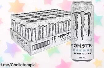 Pack de 24 latas de Monster Ultra White y Mango Loco, energía sin azúcar a precio de risa para que nunca te falten las pilas. ¡No pierdas esta oportunidad única!
