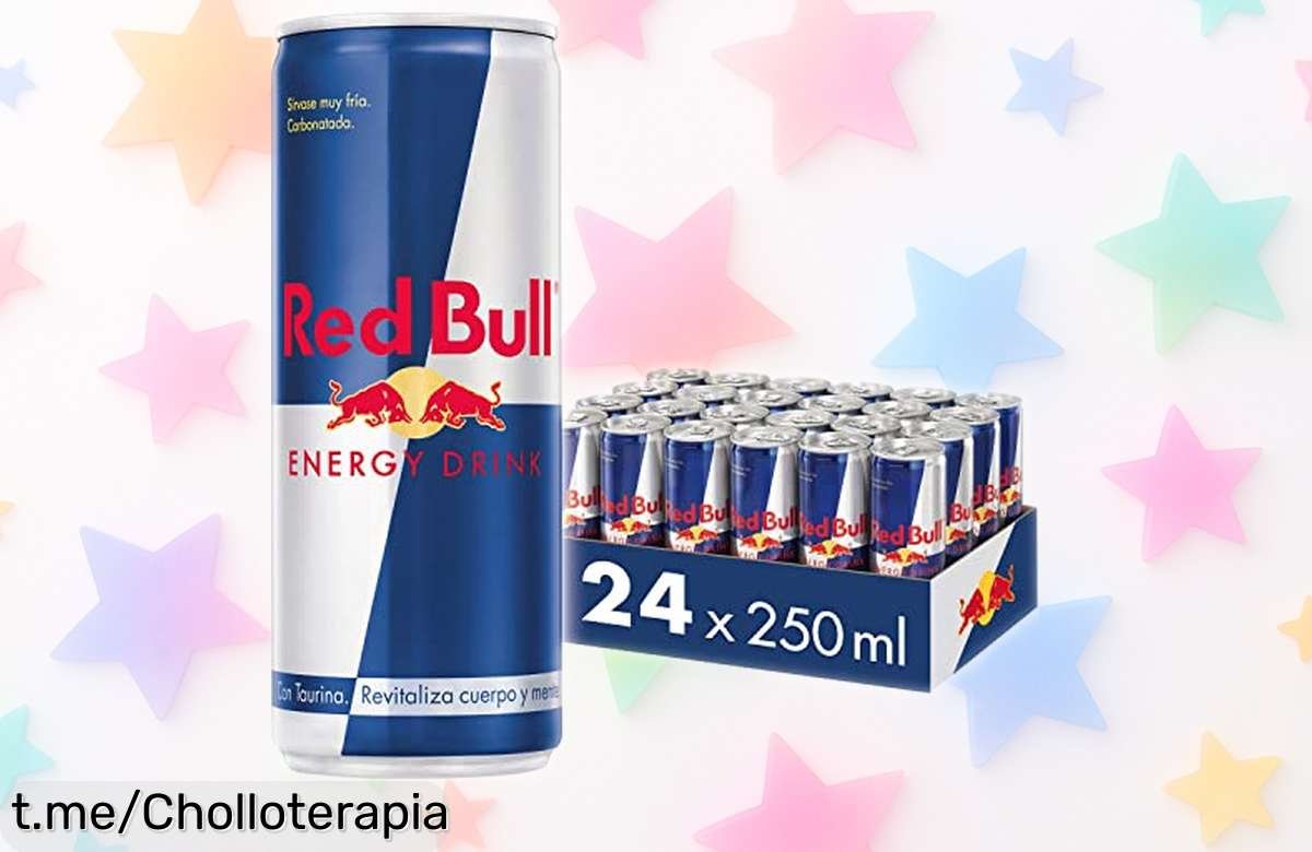 Pack de 24 latas de bebida energética Red Bull regular para que no te falte energía esta semana con precio loco que se va volando, ¡no te quedes sin el tuyo!