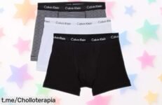 Pack de 3 calzoncillos bóxer Calvin Klein con estilo increíble a un precio ridículo, apúntate antes de que se agoten y disfruta cada día como rey.