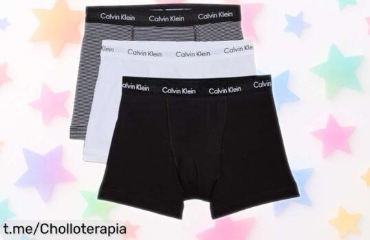Pack de 3 calzoncillos bóxer Calvin Klein con estilo increíble a un precio ridículo, apúntate antes de que se agoten y disfruta cada día como rey.