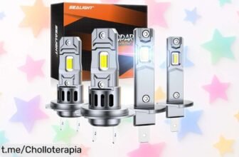 Pack de 4 luces LED H7+H1 SEALIGHT con ventilador que iluminan como el día: ¡mejora tu visibilidad nocturna a un precio imbatible antes de que vuela!