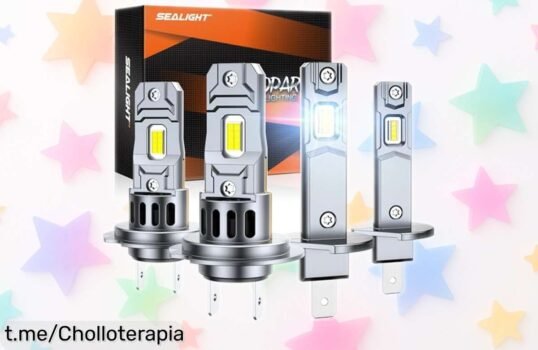 Pack de 4 luces LED H7+H1 SEALIGHT con ventilador que iluminan como el día: ¡mejora tu visibilidad nocturna a un precio imbatible antes de que vuela!