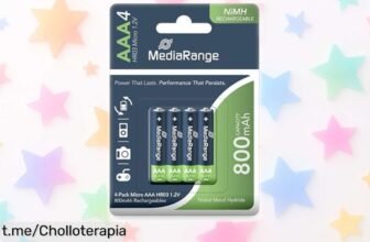 Pack de 4 pilas recargables MediaRange MRBAT120 que no te dejarán tirado, chollazo a precio de risa y pocas unidades: ¡hazte con ellas ya antes de quedarte sin energía!