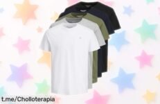 Pack de 5 camisetas básicas Jack & Jones a un precio de escándalo, ¡aprovéchate de este ofertón antes que vuelen y transforma tu armario con estilo!